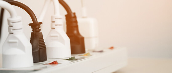 Electrical appliances plugs full of all plugs or plugs together. Because of the risk of causing a short circuit from high heat accumulated in the wires.