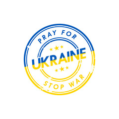 Pray for ukraine stop war logo concept design