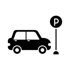 Naklejka premium Car Parking Icon Logo Design Vector Template Illustration