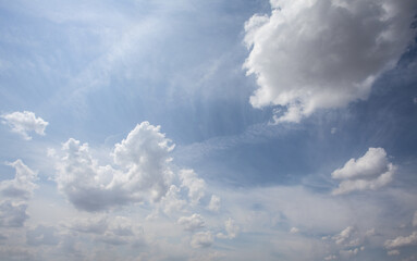 Light blue sky with clouds