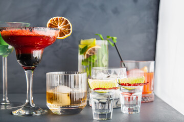 Alcoholic cocktails and drinks compilation from studio.