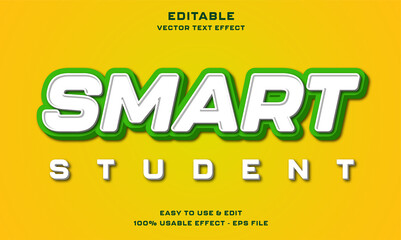 smart student editable text effect with modern and simple style, usable for logo or campaign title