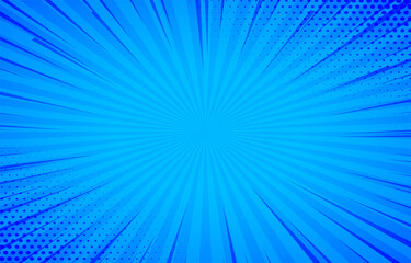 blue comic background with lines halftone