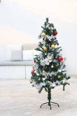 A Christmas tree is a decorated tree, usually an evergreen conifer, such as a fir, spruce, or pine, or an artificial tree of similar appearance, associated with the celebration of Christmas, originati