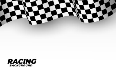 racing flag background in 3d style