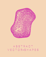 Geometric shape for design. Wireframe illustration. Molecular grid. 3d technology style. Vector illustration. Futuristic connection structure for chemistry and science.