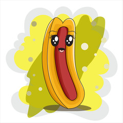 a cute junk food cartoon illustration