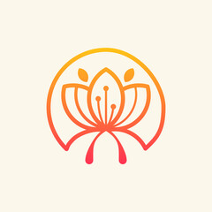 Elegant line flower logo design