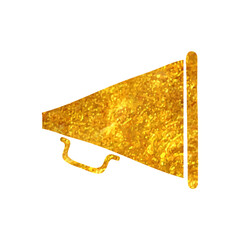 Hand drawn gold foil texture icon Loudspeaker