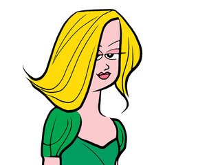 A yellow haired cute girl