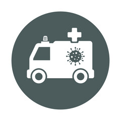 Covid-19, ambulance icon. Gray vector.