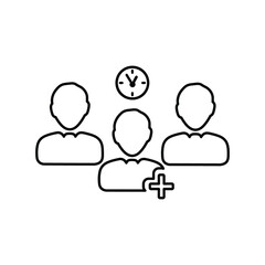 Hospital, waiting room icon. Outline vector art.