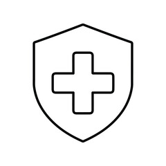 Fototapeta premium Health protection icon. Line art vector.