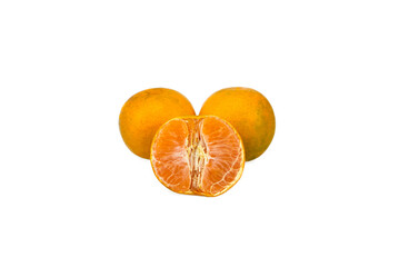 Thai orange species (Sai ​​Nam Phueng) isolated on white background. 