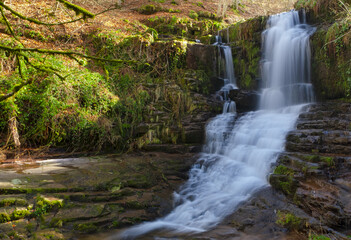 Waterfall in the Iruerrekaeta ravine, Arze valley, Navarre Pyrenees