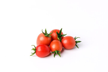 Group of cherry tomatoes isolated on white background