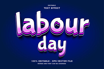 Labour Day 3D Editable Text Effect