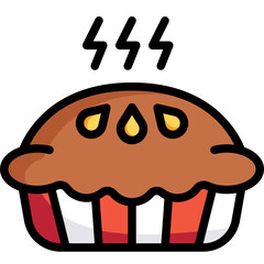 apple pie line icon