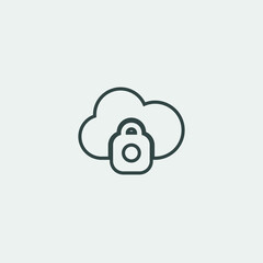 Locked cloud data icon