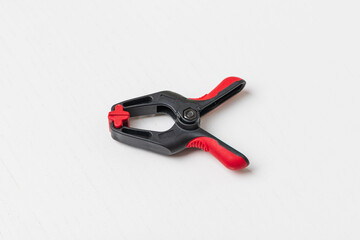 Hard buckle to hold things on a white background.