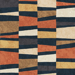 Ethnic pattern on grunge background, seamless texture, wallpaper, concrete texture, 3d illustration - 490868322