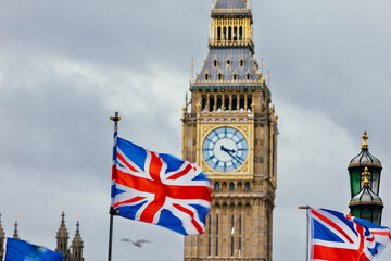 Fototapeta na wymiar Big Ben and Union Jack flag