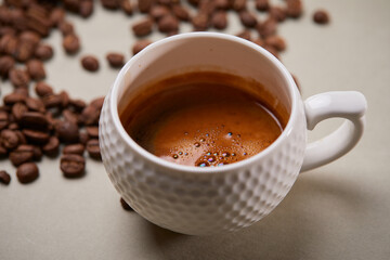 cup with italian coffee, breakfast