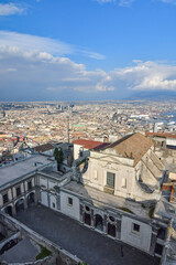 View of the city of Naples from the terrace of Castel Sant'Elmo, Italy.