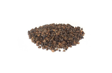 Buckwheat Whole Grain, Dark Brown Seeds that are Gluten Free and Organically Grown Isolated on White