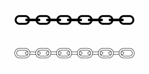 Chain silhouette. Vector isolated on white background.