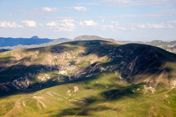 Mountain and cloud landscape on a sunny day