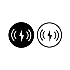 Wireless charger icon concept. Phone charge simple illustration in vector flat style.