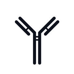 Antibody immunoglobulin logo icon sign Blood plasma proteins cells of immune system to neutralize pathogen cells bacteria fungi multicellular parasites viruses Medical design Print for card poster ad