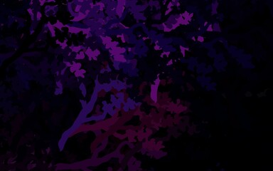 Fototapeta na wymiar Dark Purple vector doodle layout with leaves, branches.