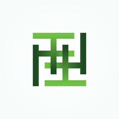 Letter TL 2 vector design illustration