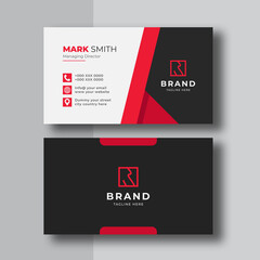 Professional Red And Black Business Card