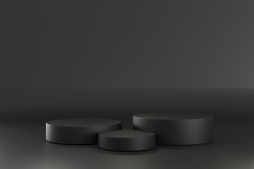3D rendering scene with podium and abstract background. podium for cosmetic product presentation. 