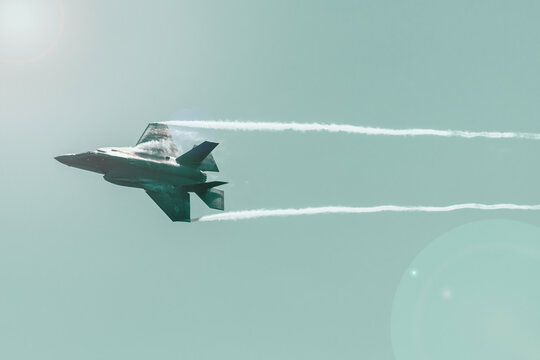 F35A war plane demo during the Toronto International Airshow in Canada