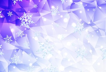 Light Purple vector background with beautiful snowflakes, stars.