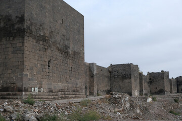 A view of the historical city walls, which are the symbol of Diyarbakir.