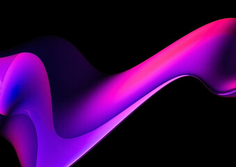 3D Rendering, Gradient Liquid Background with Neon Color