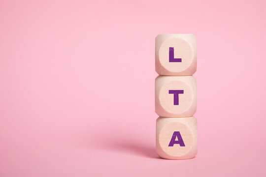 LTA Long Term Action, Acronym isolated on Pink background, copy space