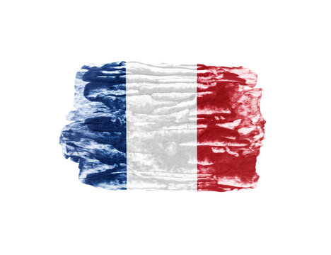 Brush stroke flag of France.