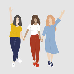 Fototapeta premium Group of women holding hands