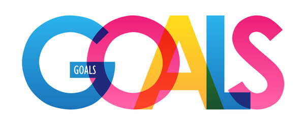 GOALS colorful vector typography banner