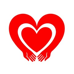 Heart, a symbol of love and Valentines Day. A flat red icon is isolated on a white background. Vector illustration.