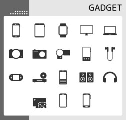 gadget icon set, isolated glyph icon, perfect for web, graphic design, social media, UI, mobile app, EPS vector illustration