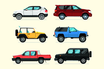car or taxi or pickup color vector 2022