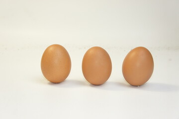 Close up photo of chicken eggs