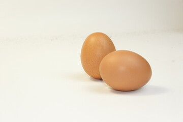 Close up photo of chicken eggs